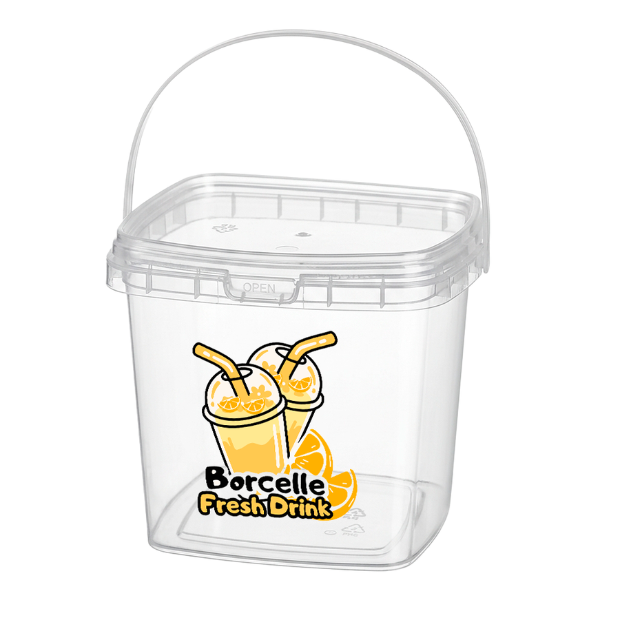 Square Transparent Drink Buckets - Custom Socks Now