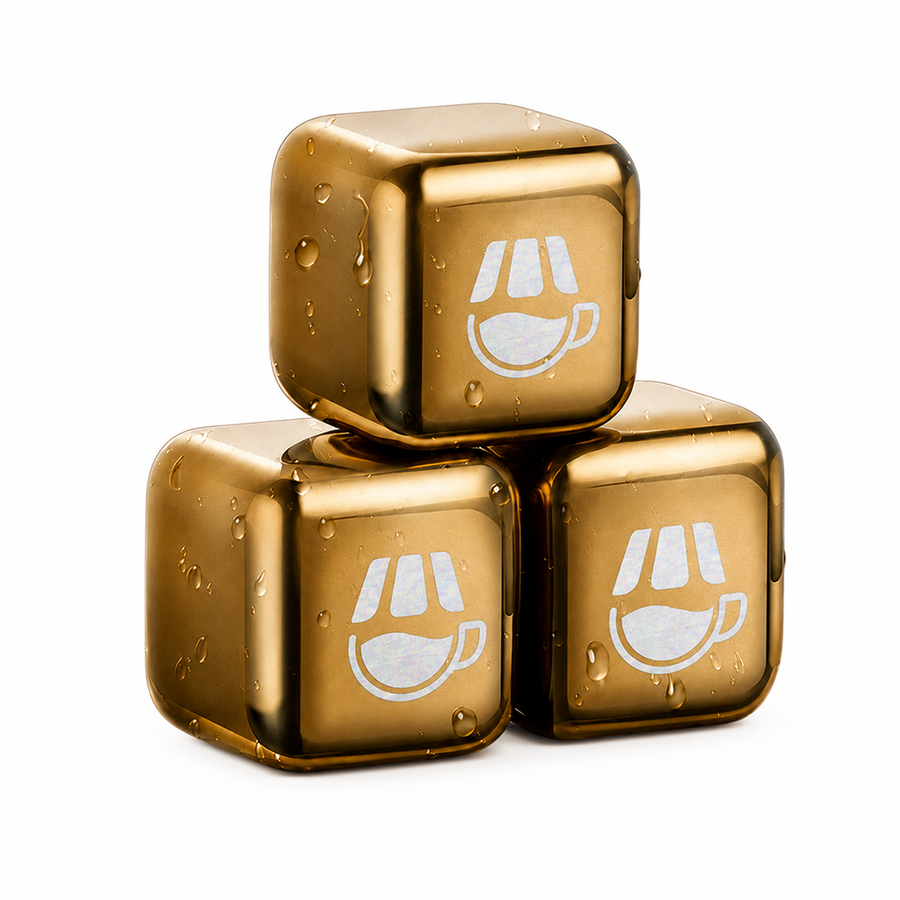 Gold Stainless Steel Ice Cubes - Custom Socks Now