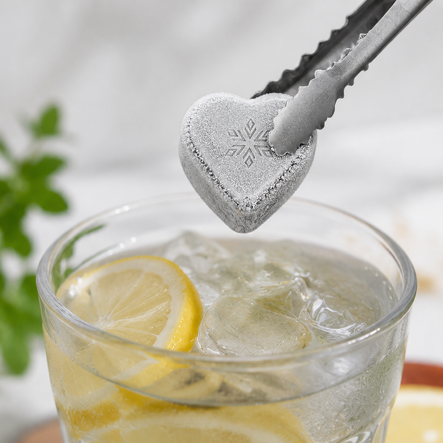 Heart-Shaped Stainless Steel Ice Cubes - Custom Socks Now