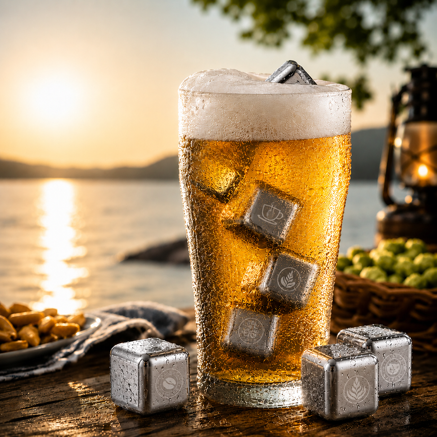 Silver Stainless Steel Ice Cubes - Custom Socks Now