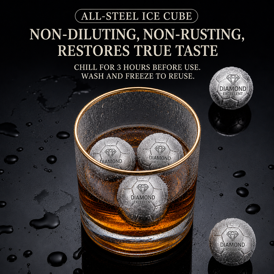 Soccer Ball Stainless Steel Ice Cubes - Custom Socks Now