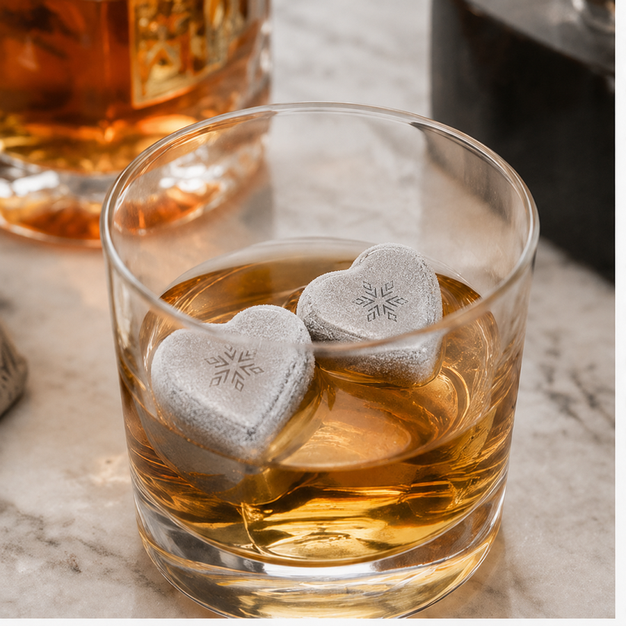 Heart-Shaped Stainless Steel Ice Cubes - Custom Socks Now