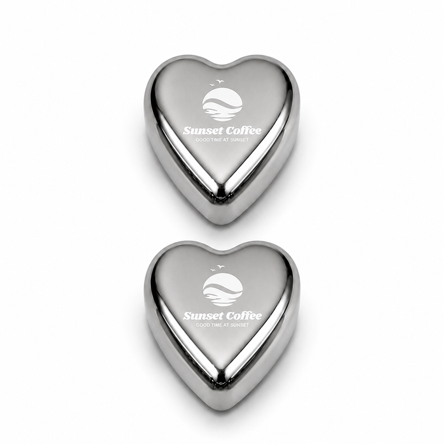 Heart-Shaped Stainless Steel Ice Cubes - Custom Socks Now