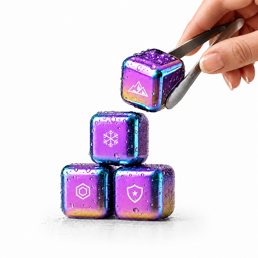 Rainbow Stainless Steel Ice Cubes - Custom Socks Now