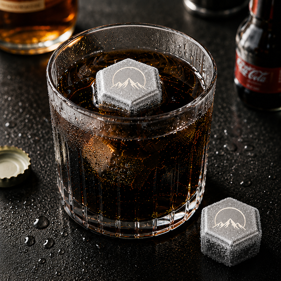 Hexagon Stainless Steel Ice Cubes - Custom Socks Now