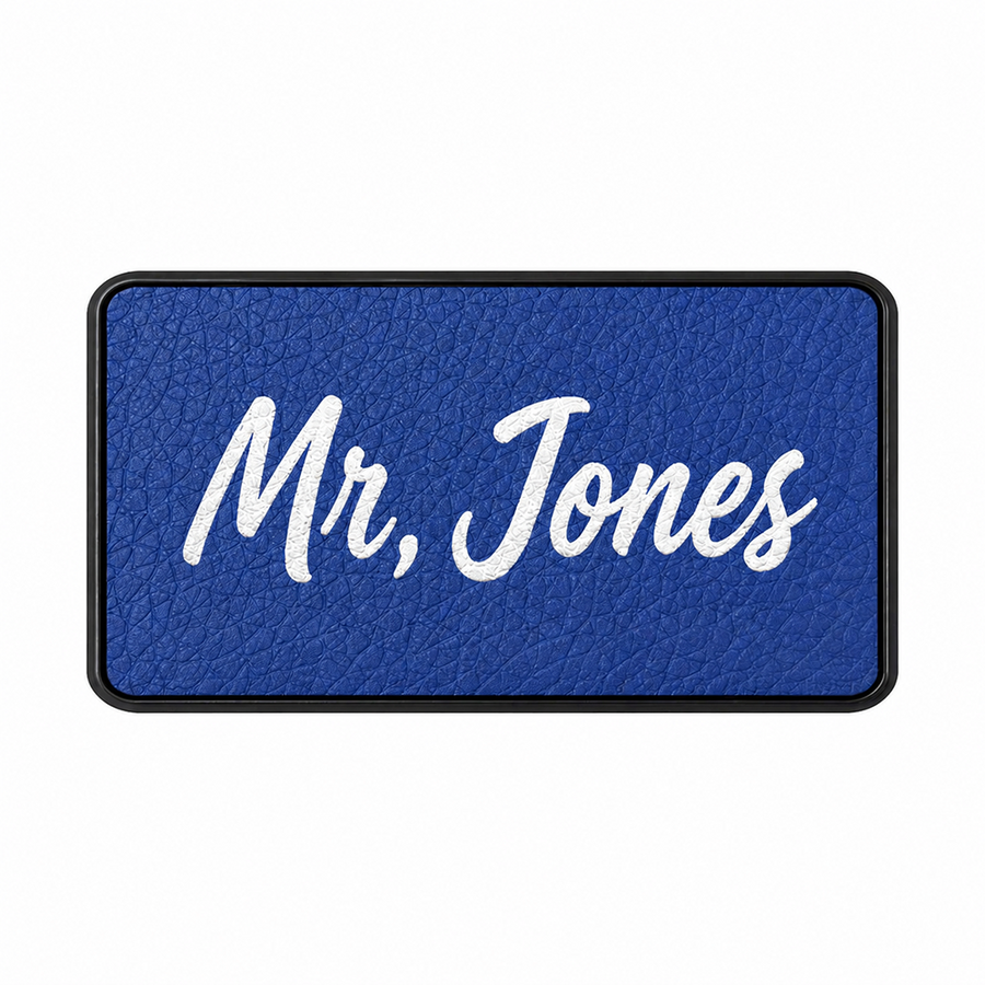 Leather Name Badges - Custom Socks Now