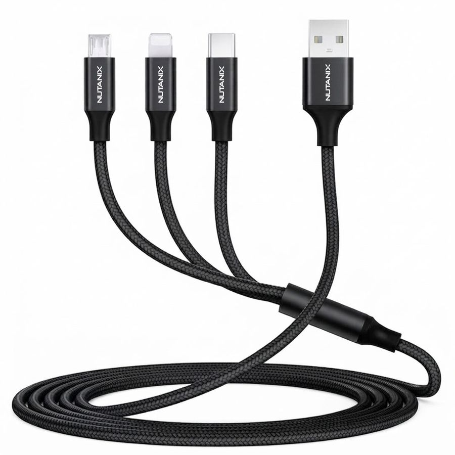 Nylon Braided 3-in-1 Charging Cables - Custom Socks Now