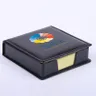 Black Leather Flip-Top Sticky Notes Gift Set