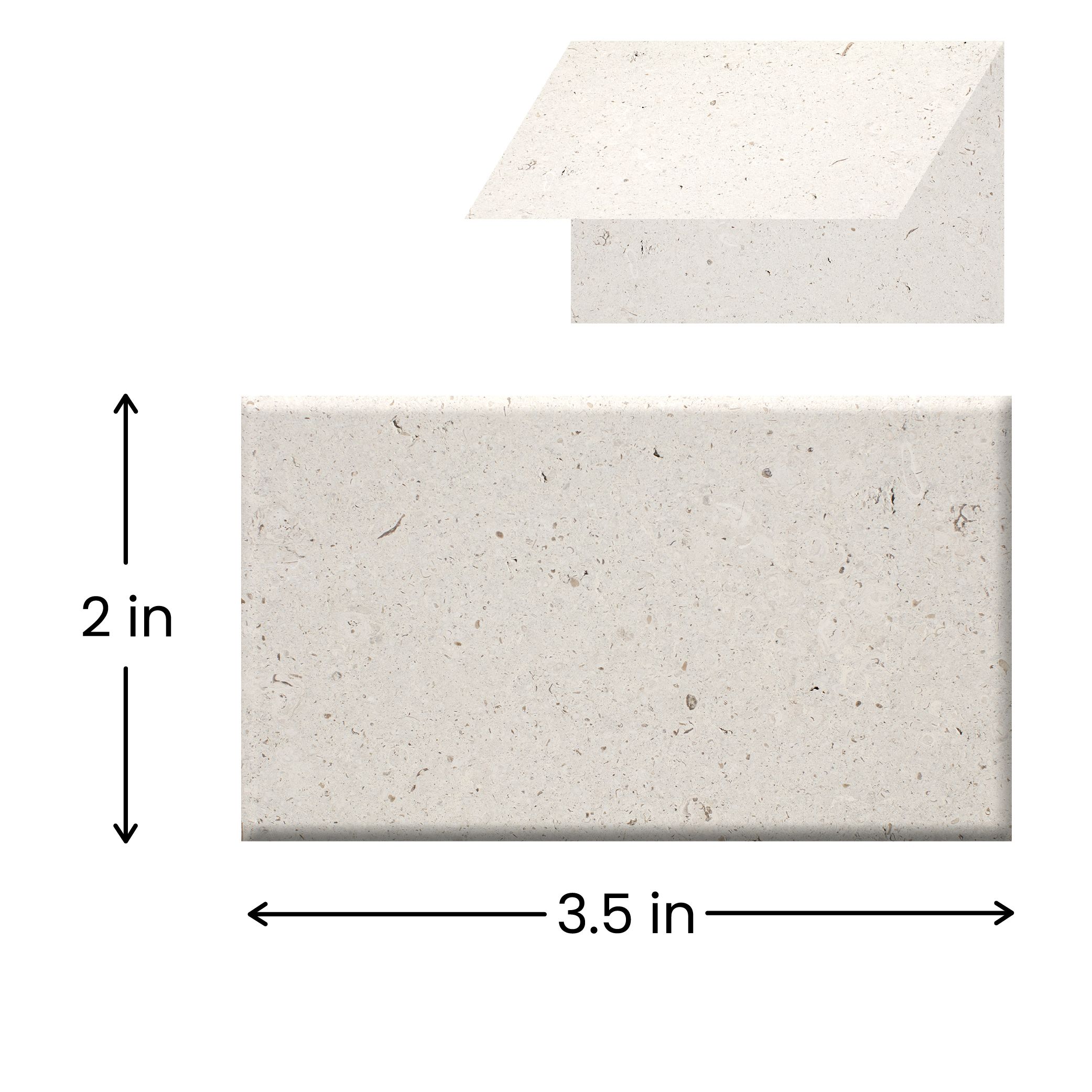 Folded (2 in. x 3.5 in. when folded)