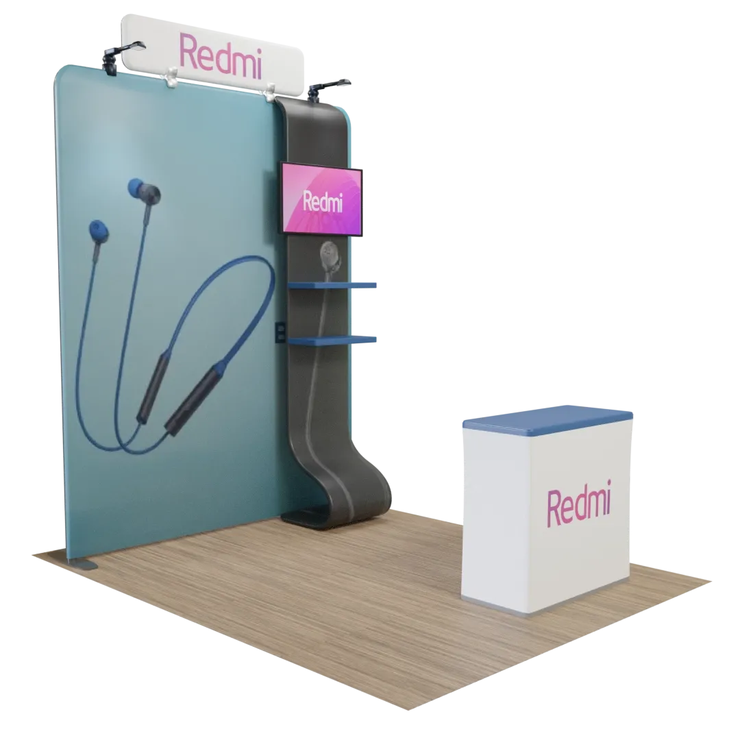 8' x 8' Straight Media Display - Custom Socks Now