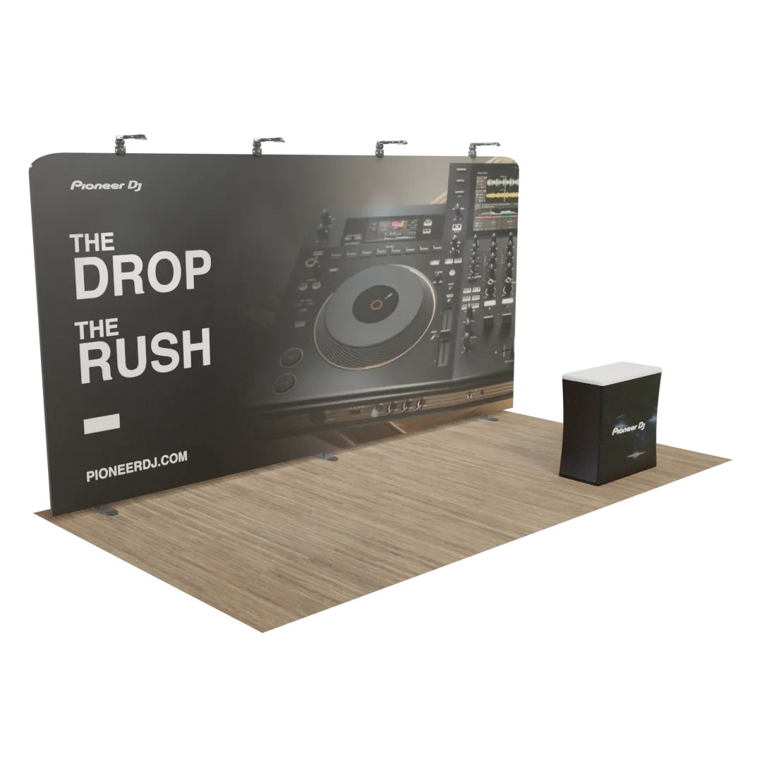 Custom Zip Up Trade Show Display 20' x 10' - Custom Socks Now