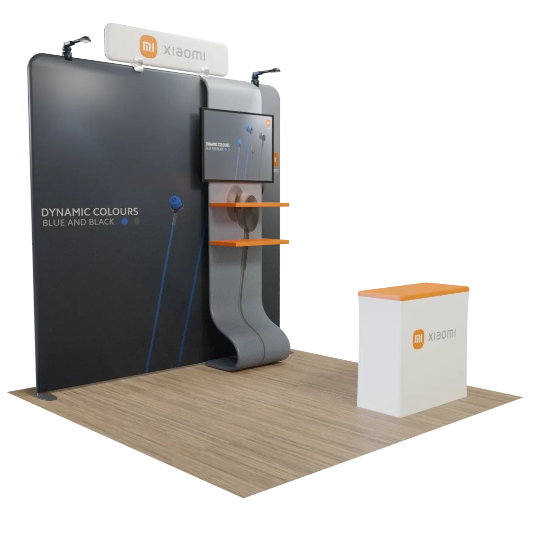 10' x 10' Straight  Media Display - Custom Socks Now