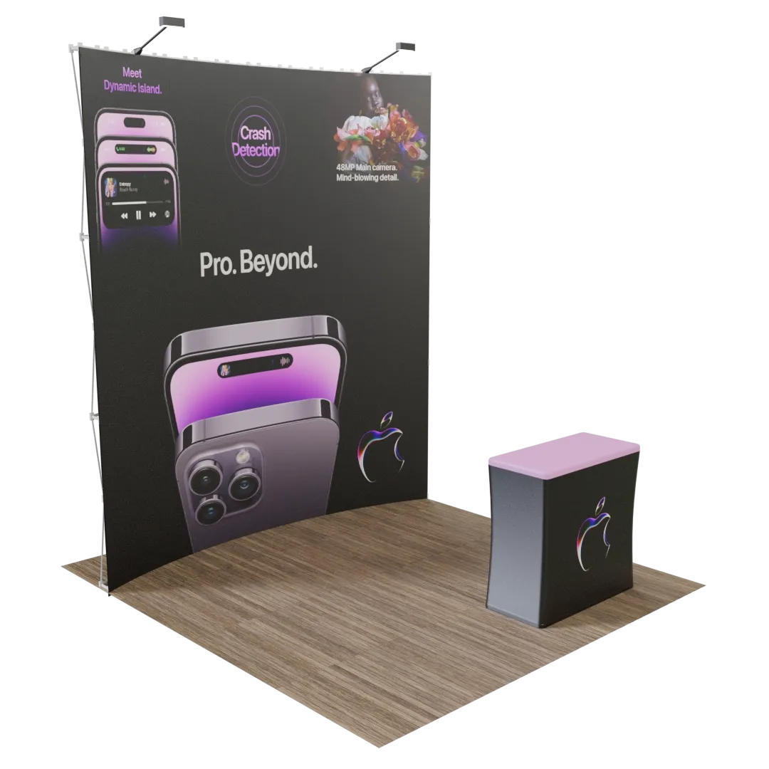 Custom Curved Pop Up Trade Show Display 10' x 10' - Custom Socks Now