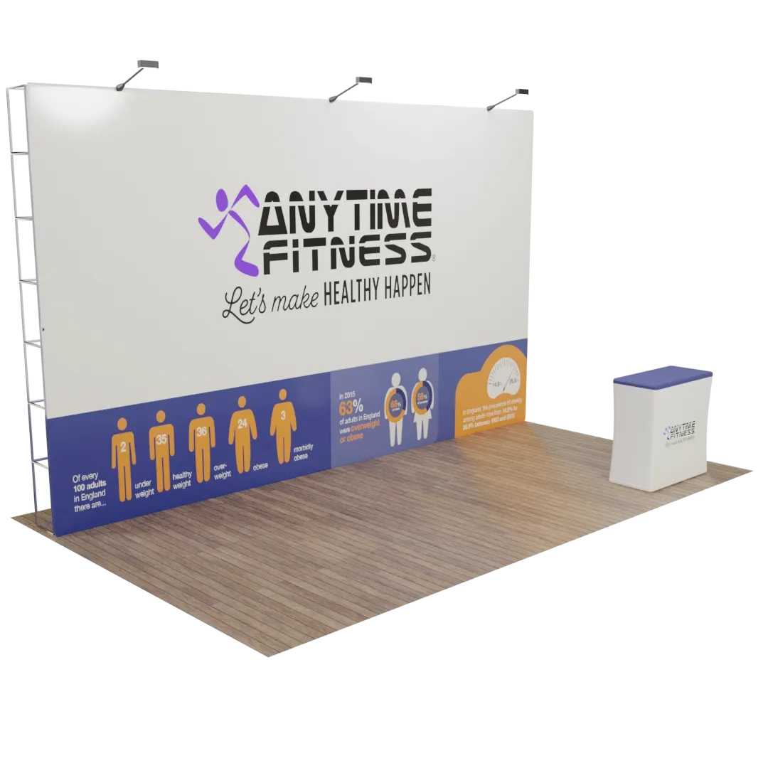 Custom Pop Up Trade Show Display 20' x 10' - Custom Socks Now