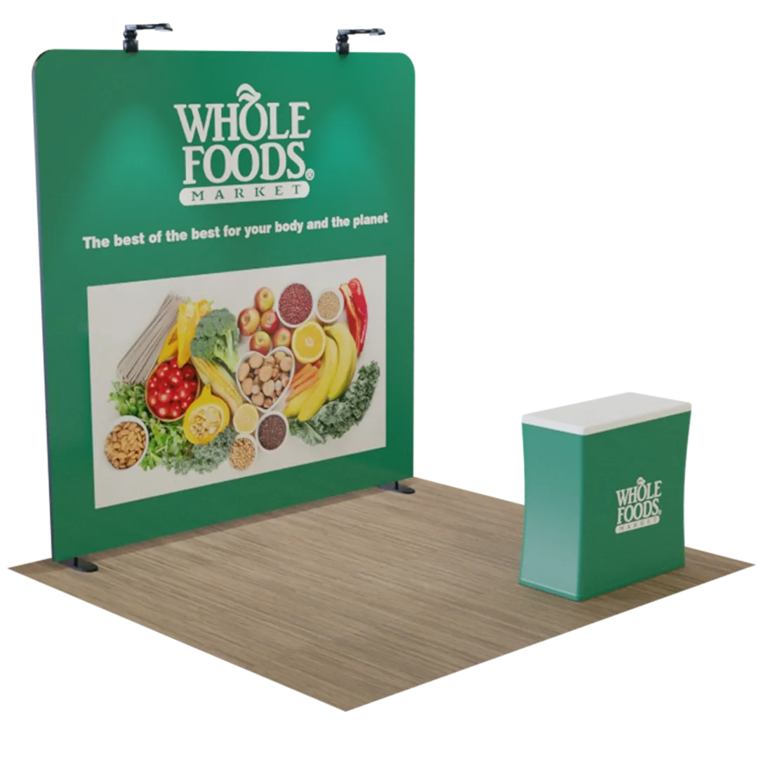 Custom Zip Up Trade Show Display Tension Fabric 10' x 8' - Custom Socks Now